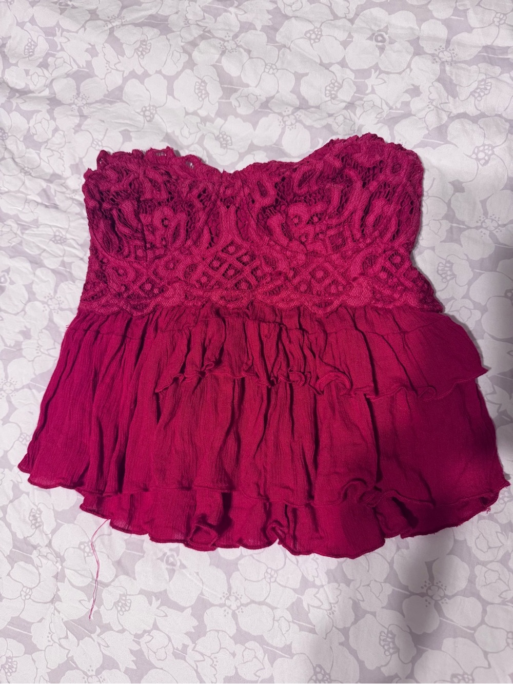 Free People Strapless Ruffle Top